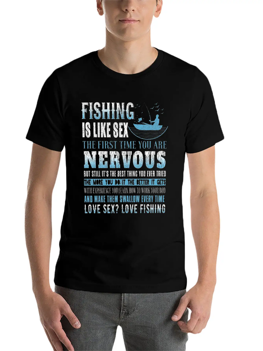 Fishing Fish Fisherman Fishing Rod Fish Hook Gift Modern Fit Casual T-Shirt – Clean And Versatile Design