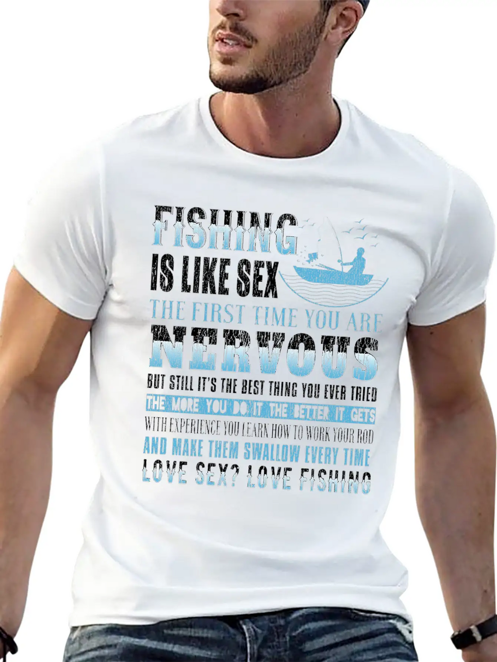 Fishing Fish Fisherman Fishing Rod Fish Hook Gift Modern Fit Casual T-Shirt – Clean And Versatile Design