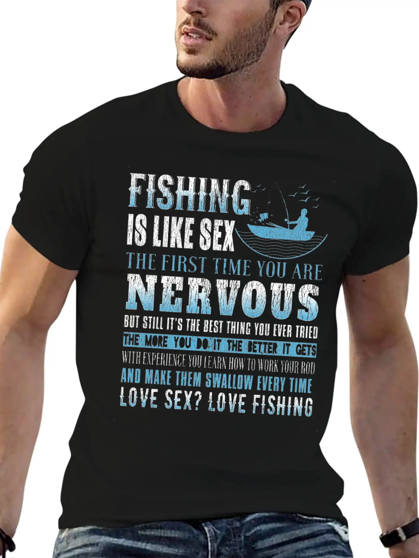 Fishing Fish Fisherman Fishing Rod Fish Hook Gift Modern Fit Casual T-Shirt – Clean And Versatile Design