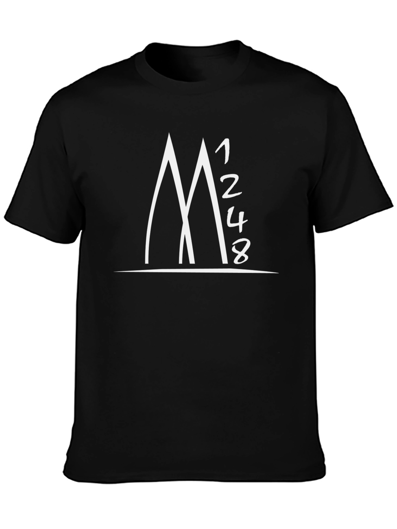 1248 Mountain Graphic Tee - Black Cotton T-Shirt