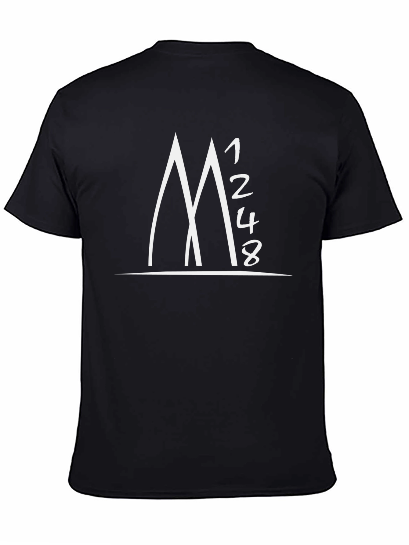 1248 Mountain Graphic Tee - Black Cotton T-Shirt