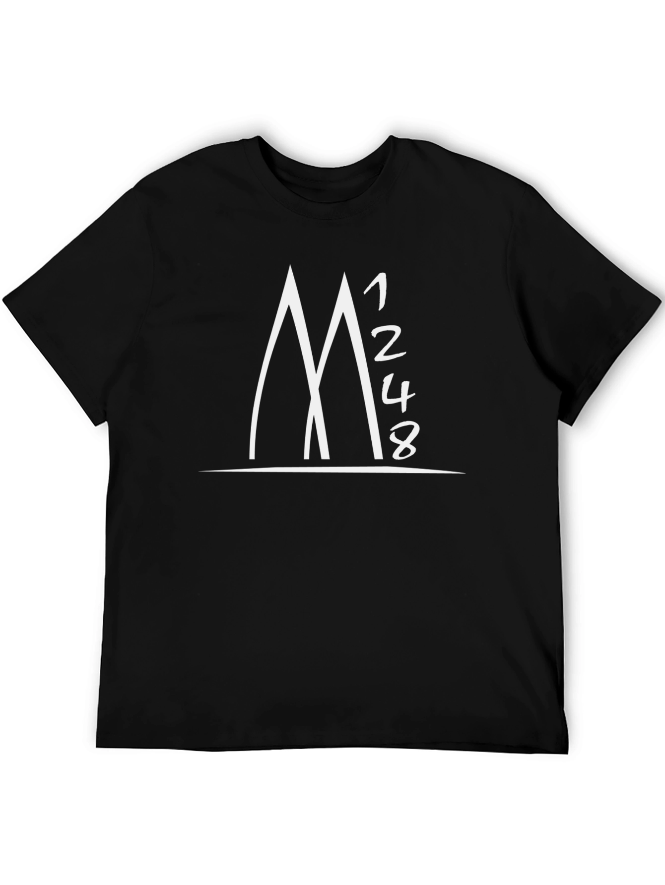 1248 Mountain Graphic Tee - Black Cotton T-Shirt