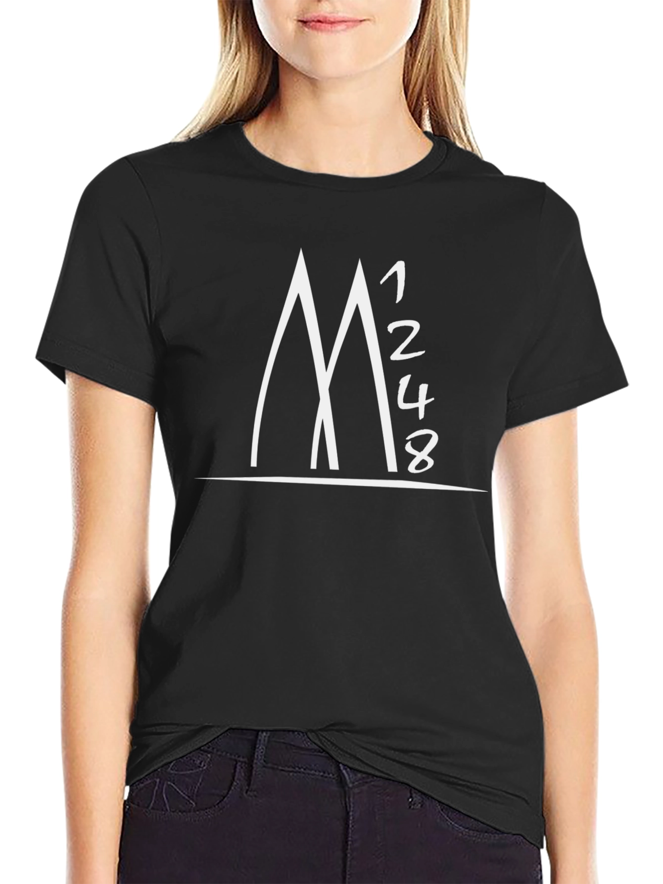1248 Mountain Graphic Tee - Black Cotton T-Shirt