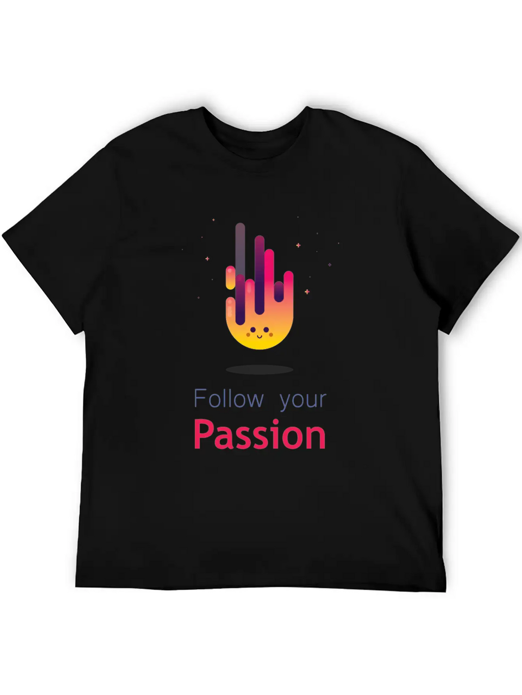 "Follow Your Passion" Cute Fire Inspirational Classic Fit Graphic Tee For Daily Comfort – Unisex Cotton Shirt