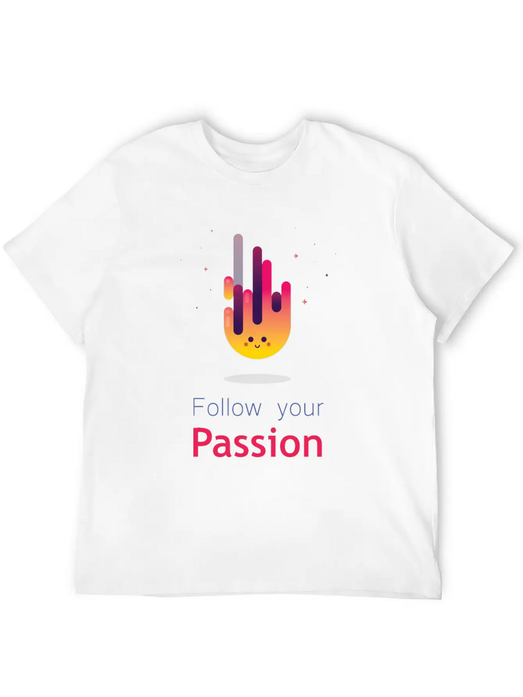 "Follow Your Passion" Cute Fire Inspirational Classic Fit Graphic Tee For Daily Comfort – Unisex Cotton Shirt