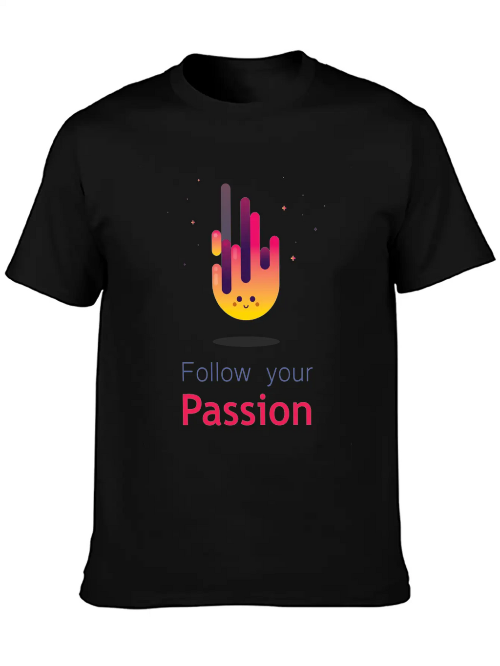 "Follow Your Passion" Cute Fire Inspirational Classic Fit Graphic Tee For Daily Comfort – Unisex Cotton Shirt