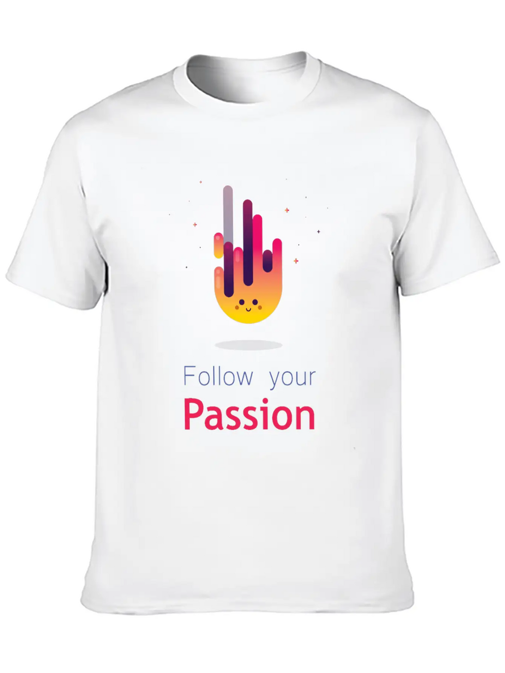 "Follow Your Passion" Cute Fire Inspirational Classic Fit Graphic Tee For Daily Comfort – Unisex Cotton Shirt