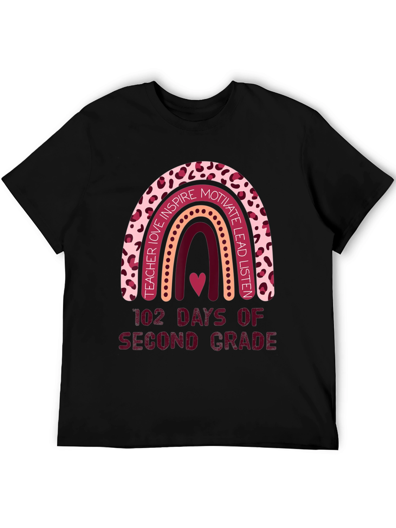 102 Days Second Grade Rainbow Teacher T-Shirt