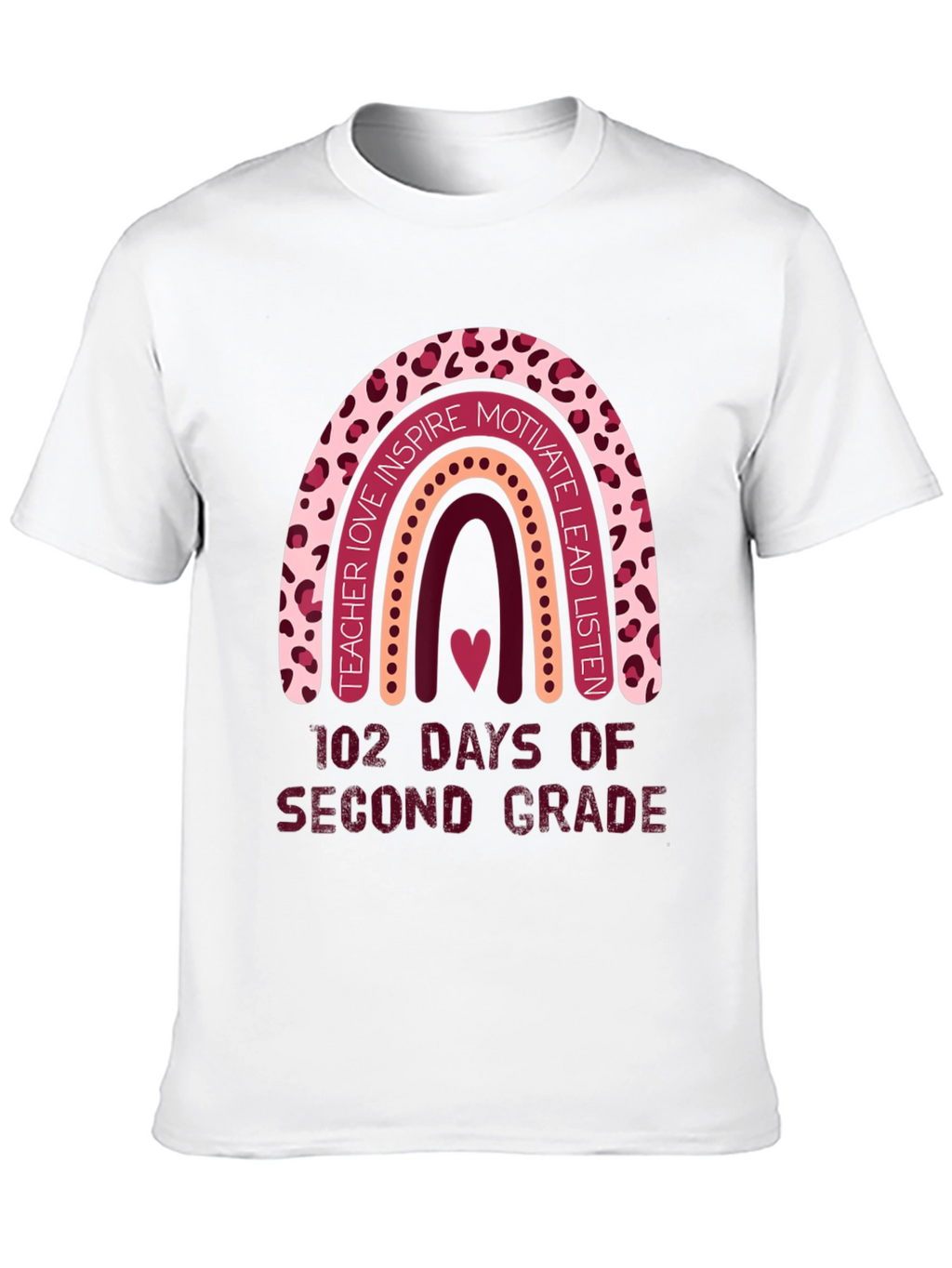 102 Days Second Grade Rainbow Teacher T-Shirt