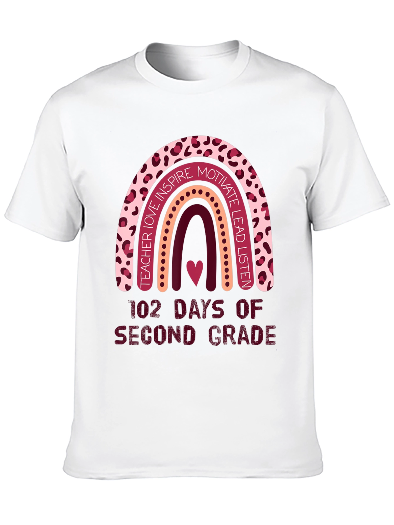 102 Days Second Grade Rainbow Teacher T-Shirt