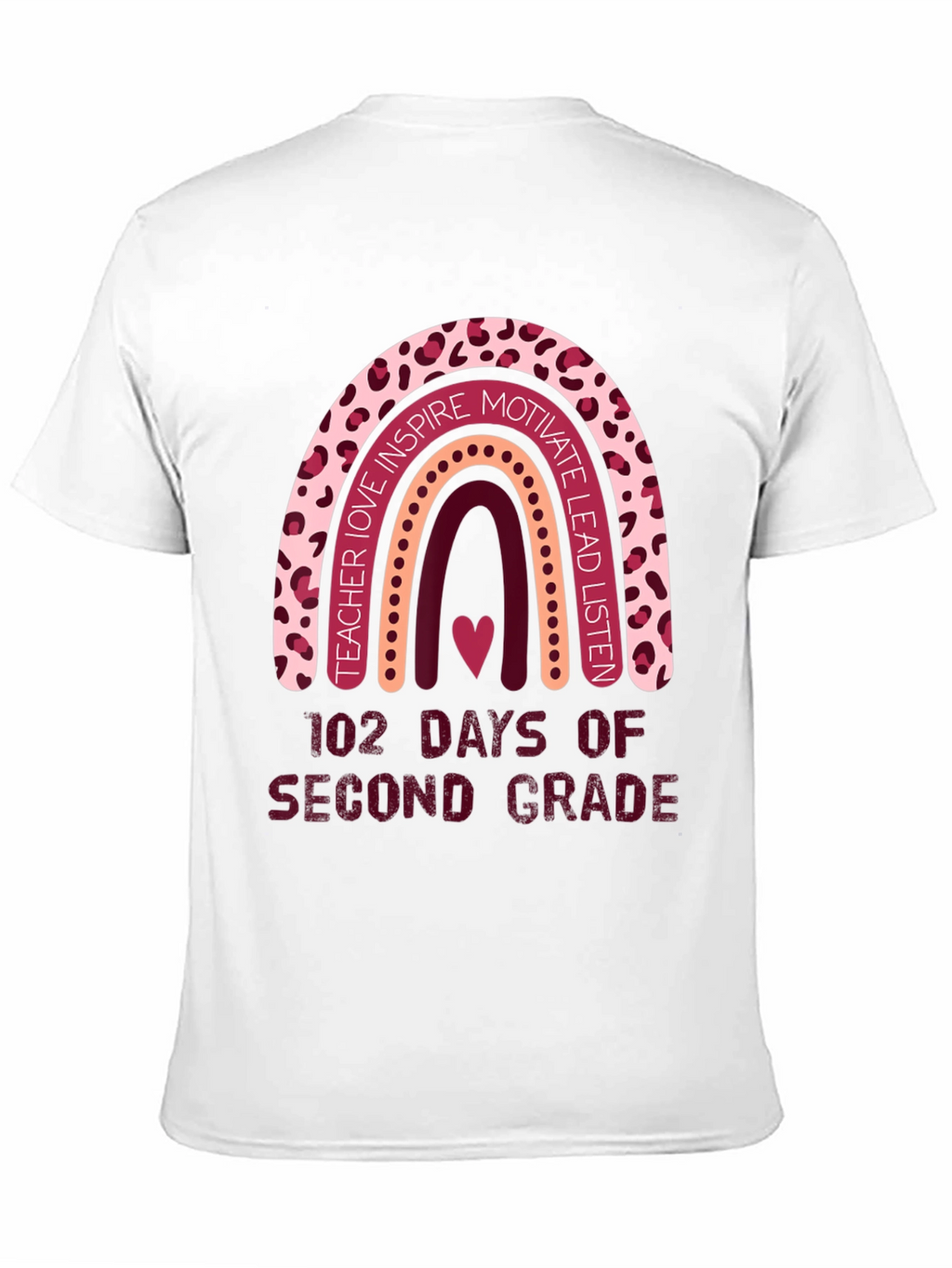102 Days Second Grade Rainbow Teacher T-Shirt