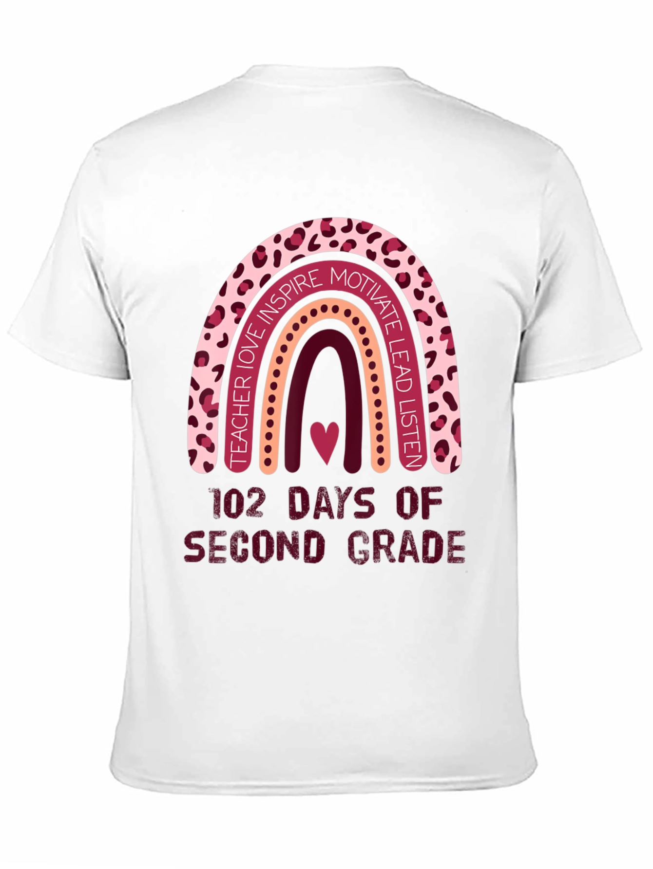 102 Days Second Grade Rainbow Teacher T-Shirt