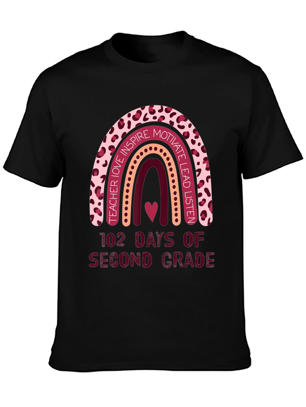 102 Days Second Grade Rainbow Teacher T-Shirt