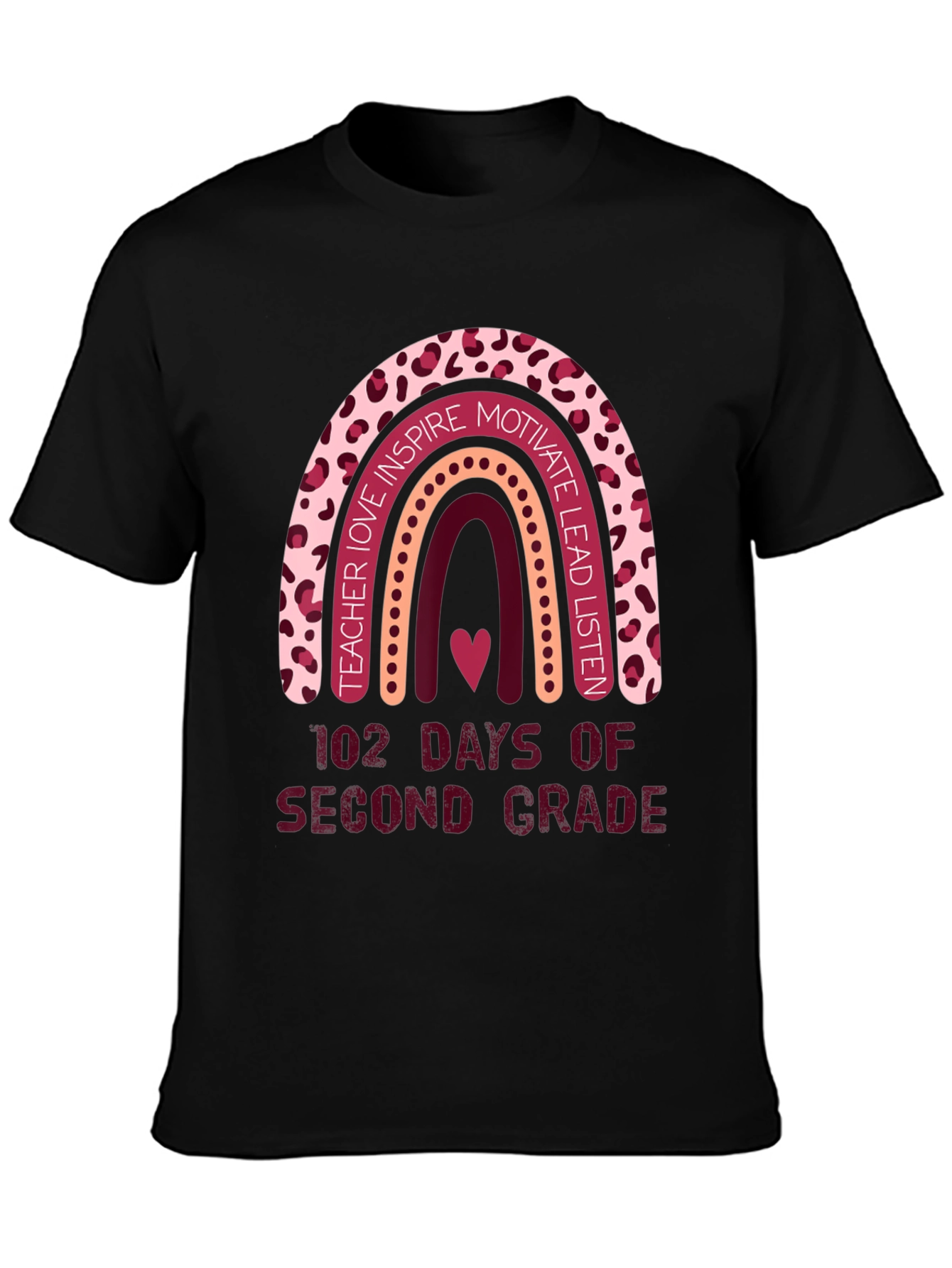 102 Days Second Grade Rainbow Teacher T-Shirt