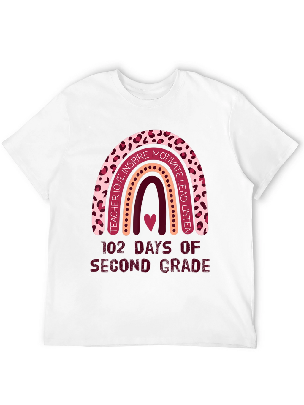 102 Days Second Grade Rainbow Teacher T-Shirt