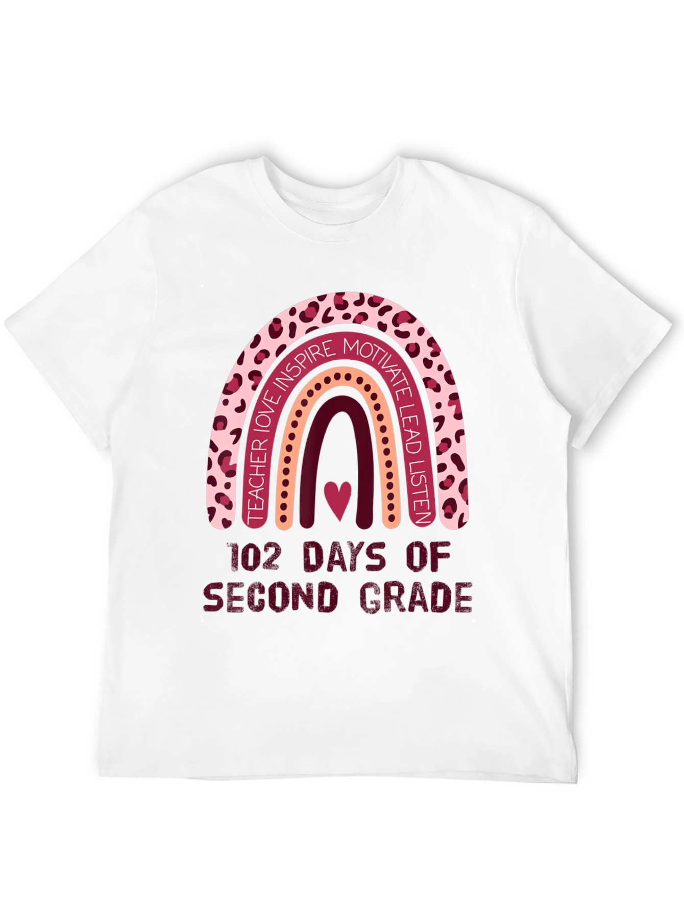 102 Days Second Grade Rainbow Teacher T-Shirt