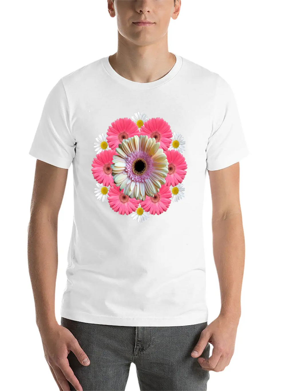 Gerbera Blossom Flower Daisies Flowery Blooms Classic Crew Neck Graphic Tee – Everyday Minimal Look