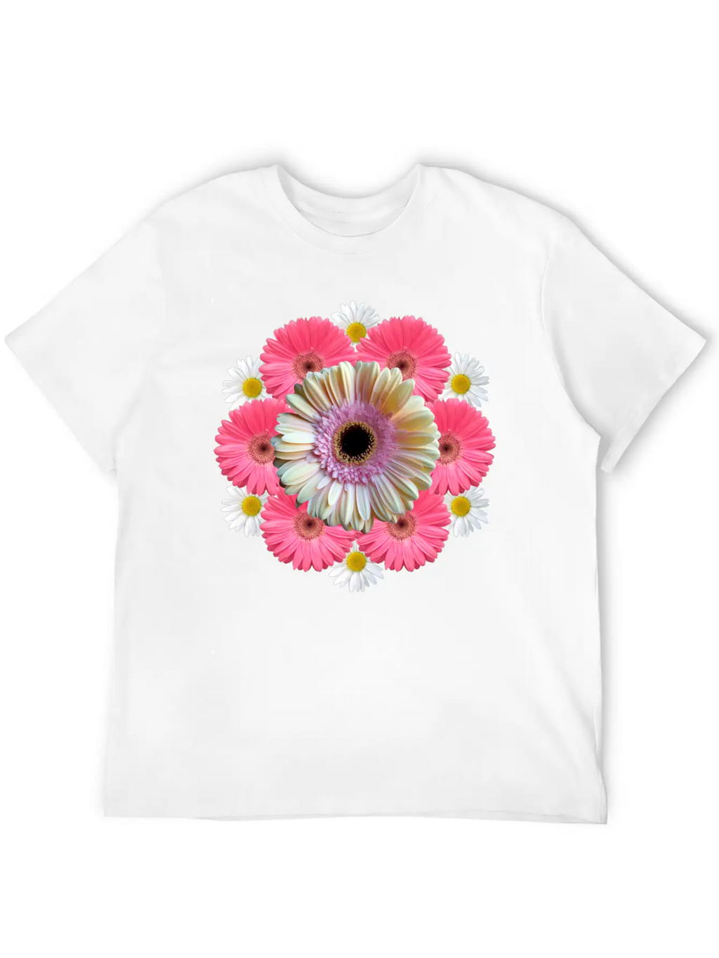 Gerbera Blossom Flower Daisies Flowery Blooms Classic Crew Neck Graphic Tee – Everyday Minimal Look