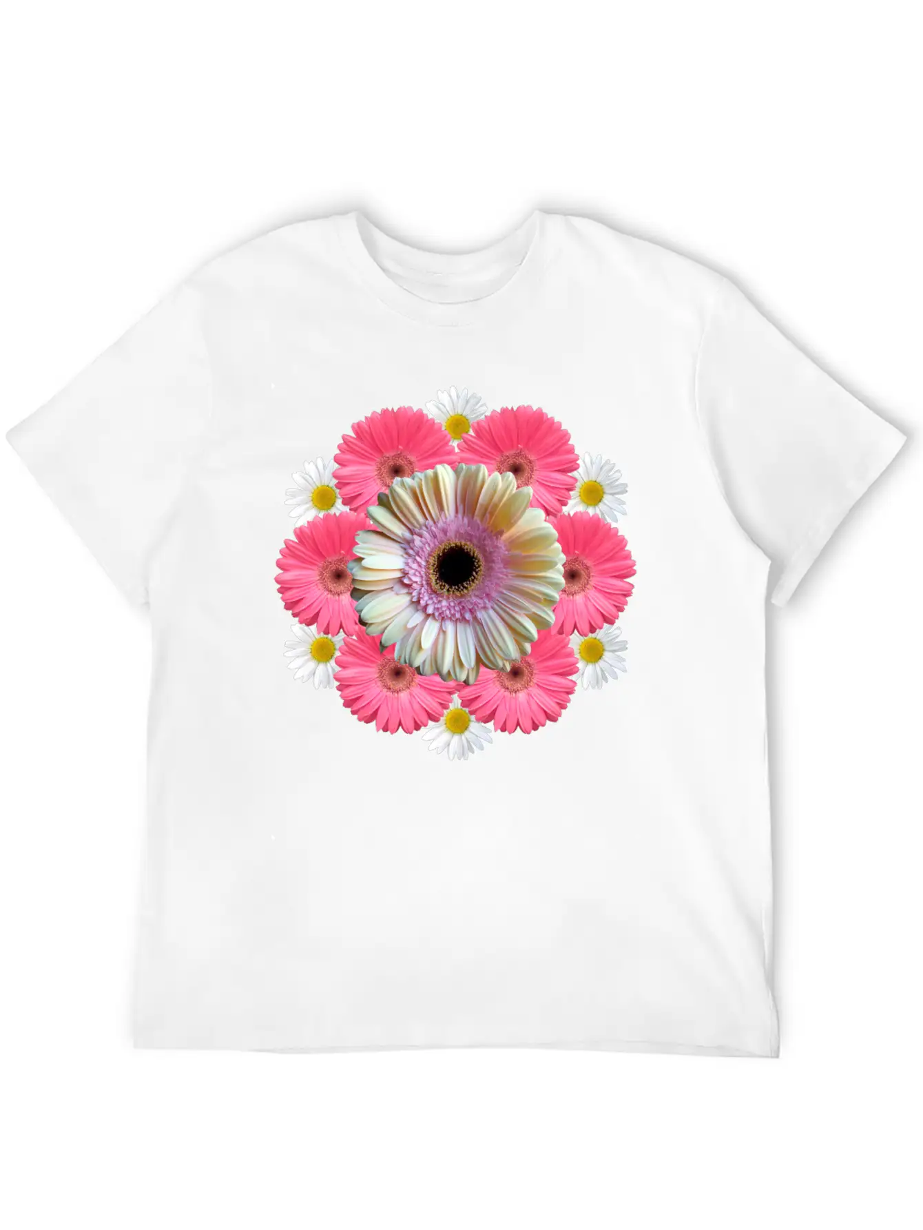 Gerbera Blossom Flower Daisies Flowery Blooms Classic Crew Neck Graphic Tee – Everyday Minimal Look