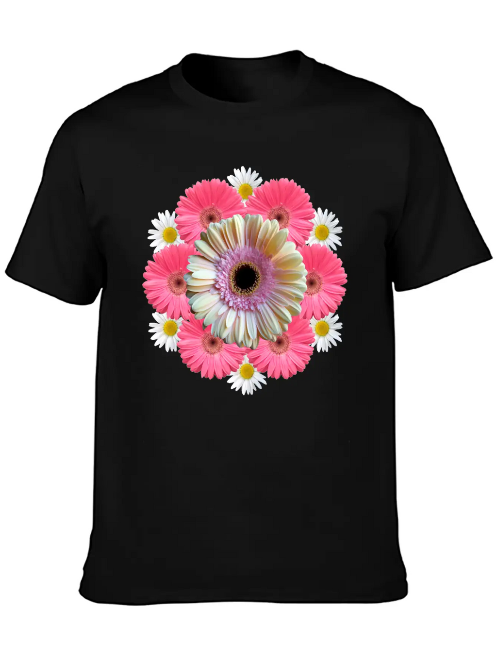 Gerbera Blossom Flower Daisies Flowery Blooms Classic Crew Neck Graphic Tee – Everyday Minimal Look
