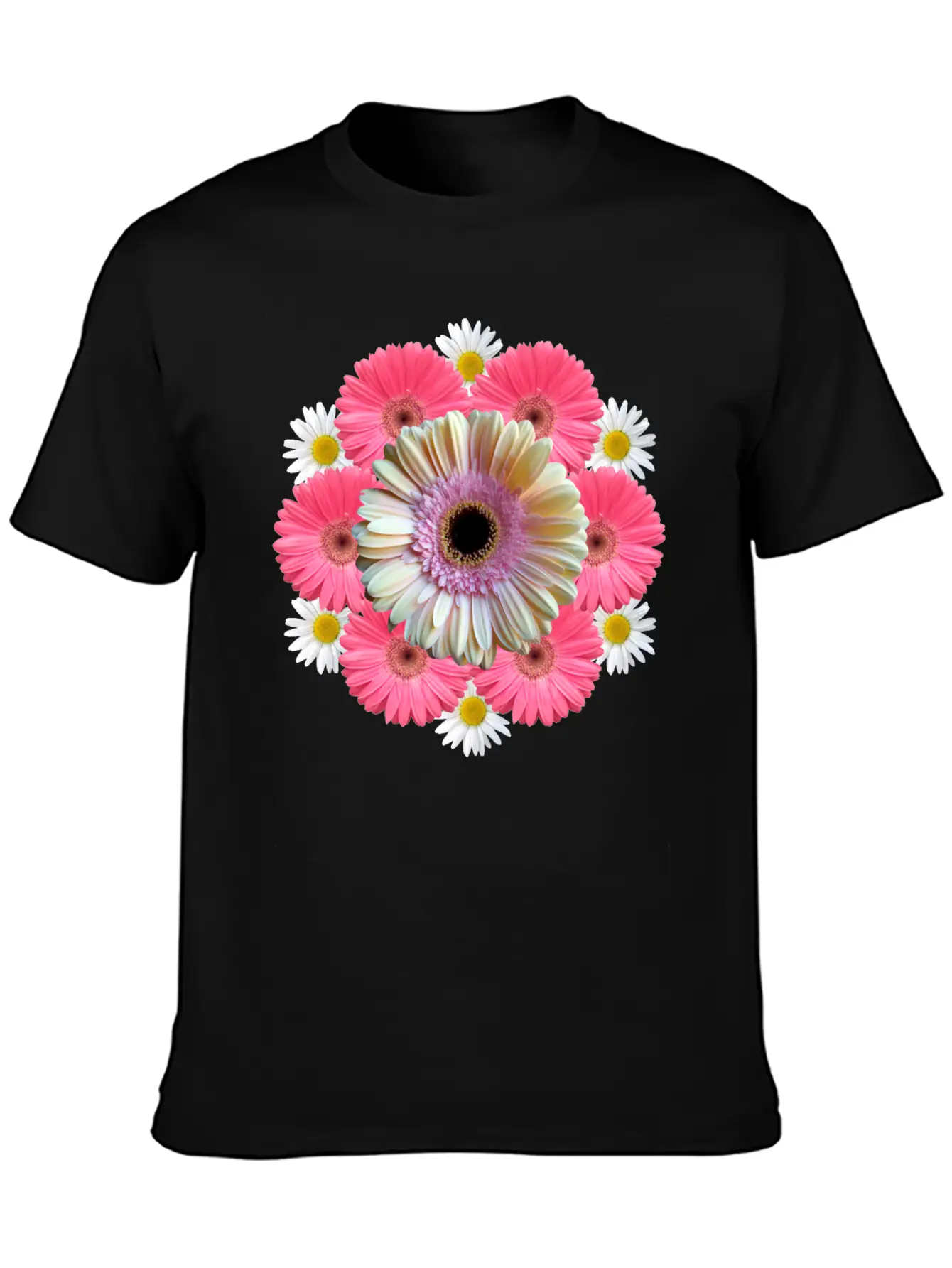 Gerbera Blossom Flower Daisies Flowery Blooms Classic Crew Neck Graphic Tee – Everyday Minimal Look
