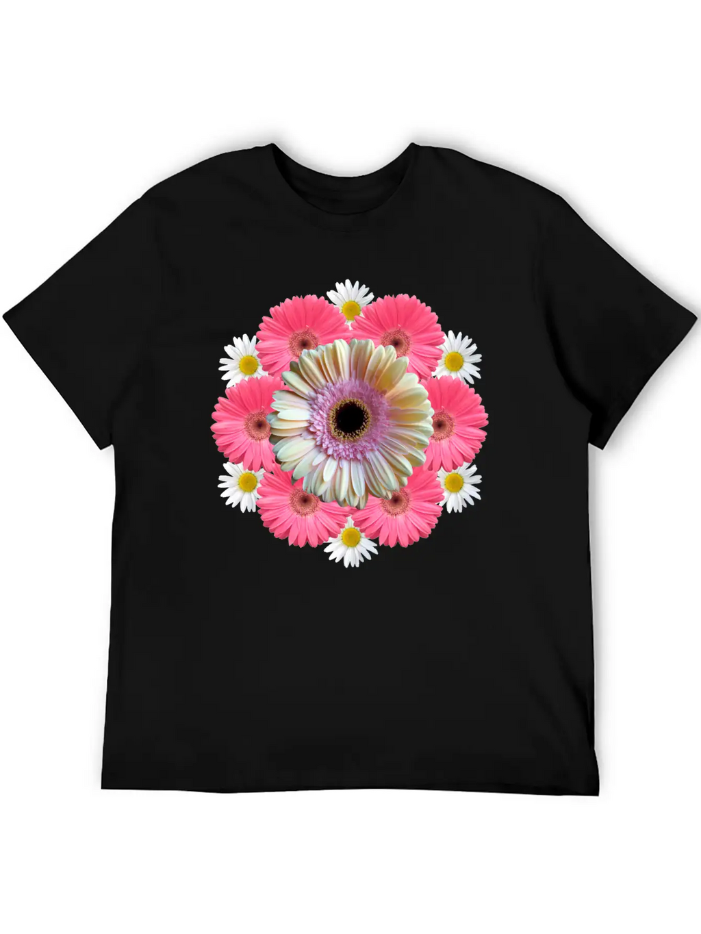 Gerbera Blossom Flower Daisies Flowery Blooms Classic Crew Neck Graphic Tee – Everyday Minimal Look