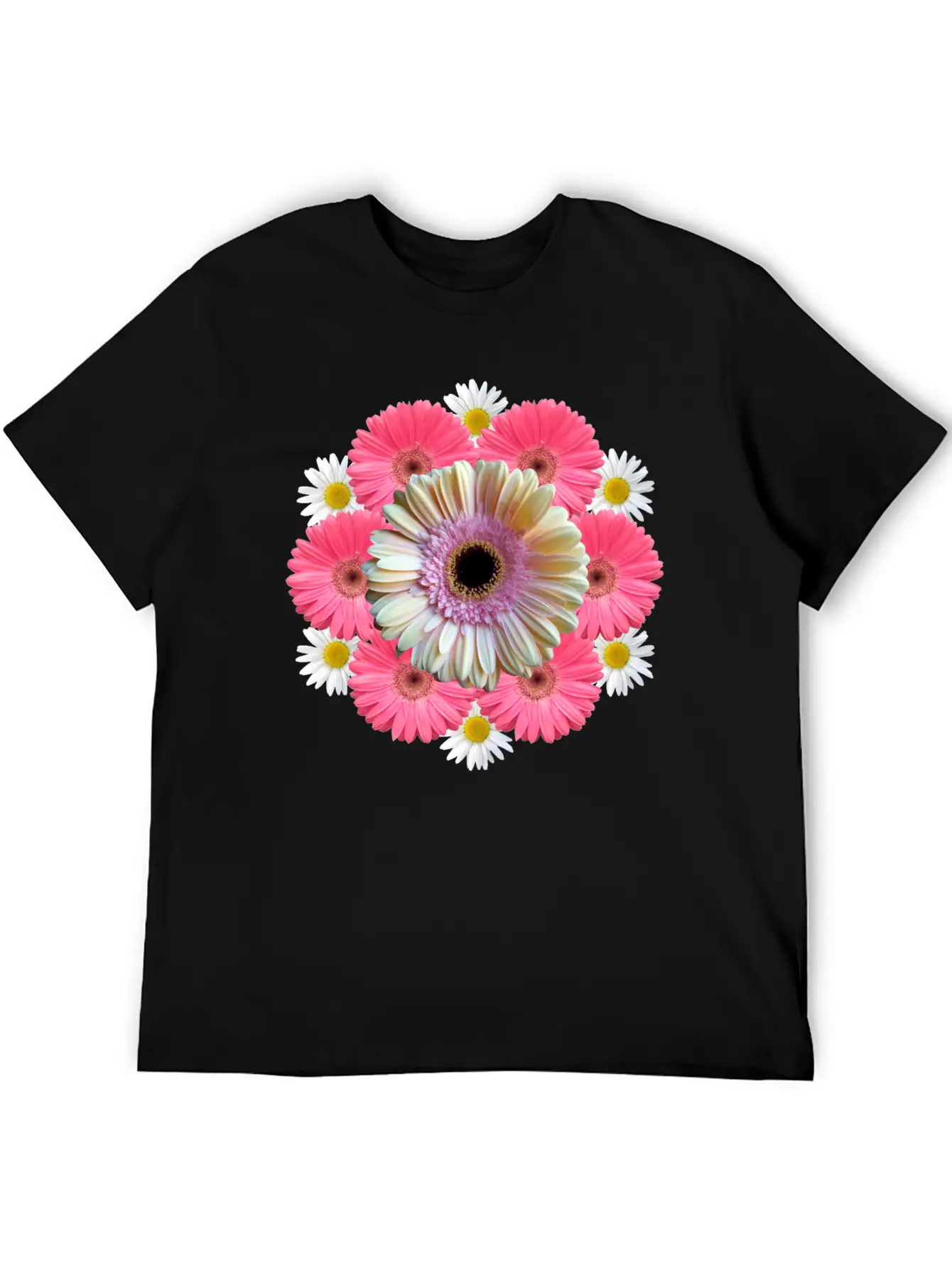 Gerbera Blossom Flower Daisies Flowery Blooms Classic Crew Neck Graphic Tee – Everyday Minimal Look