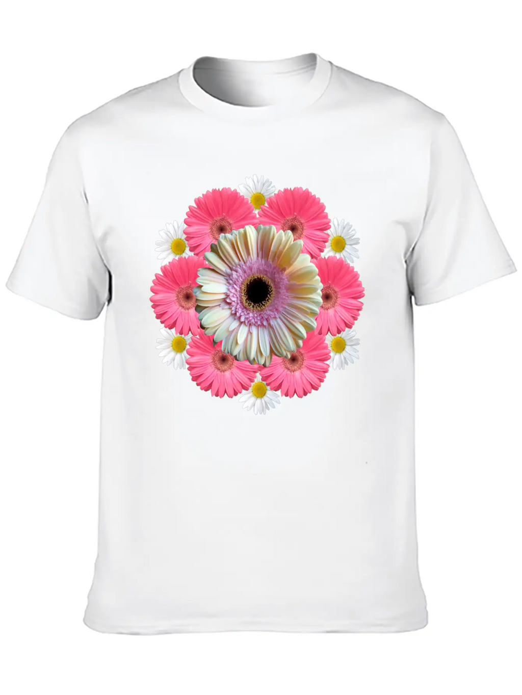Gerbera Blossom Flower Daisies Flowery Blooms Classic Crew Neck Graphic Tee – Everyday Minimal Look