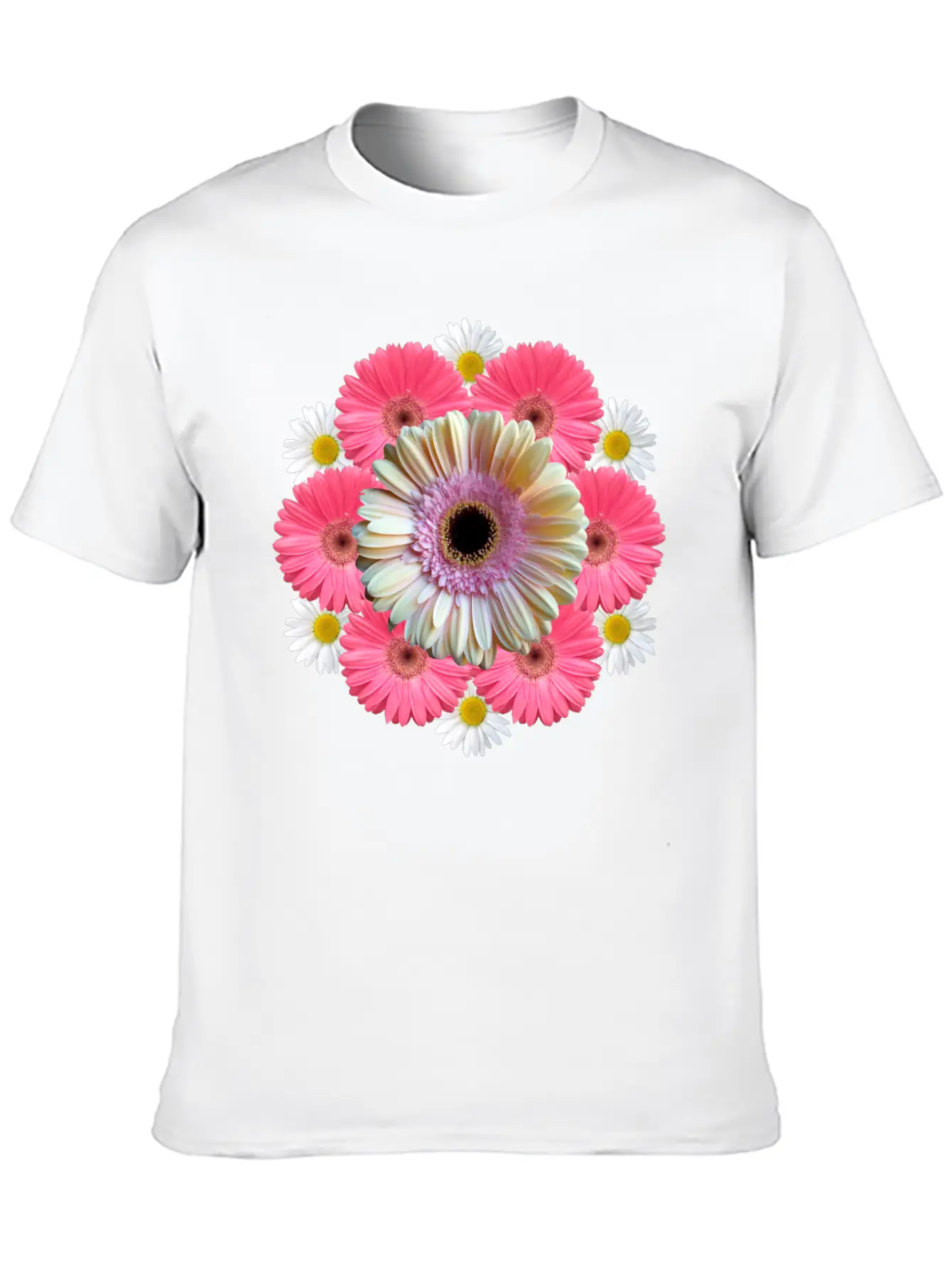 Gerbera Blossom Flower Daisies Flowery Blooms Classic Crew Neck Graphic Tee – Everyday Minimal Look