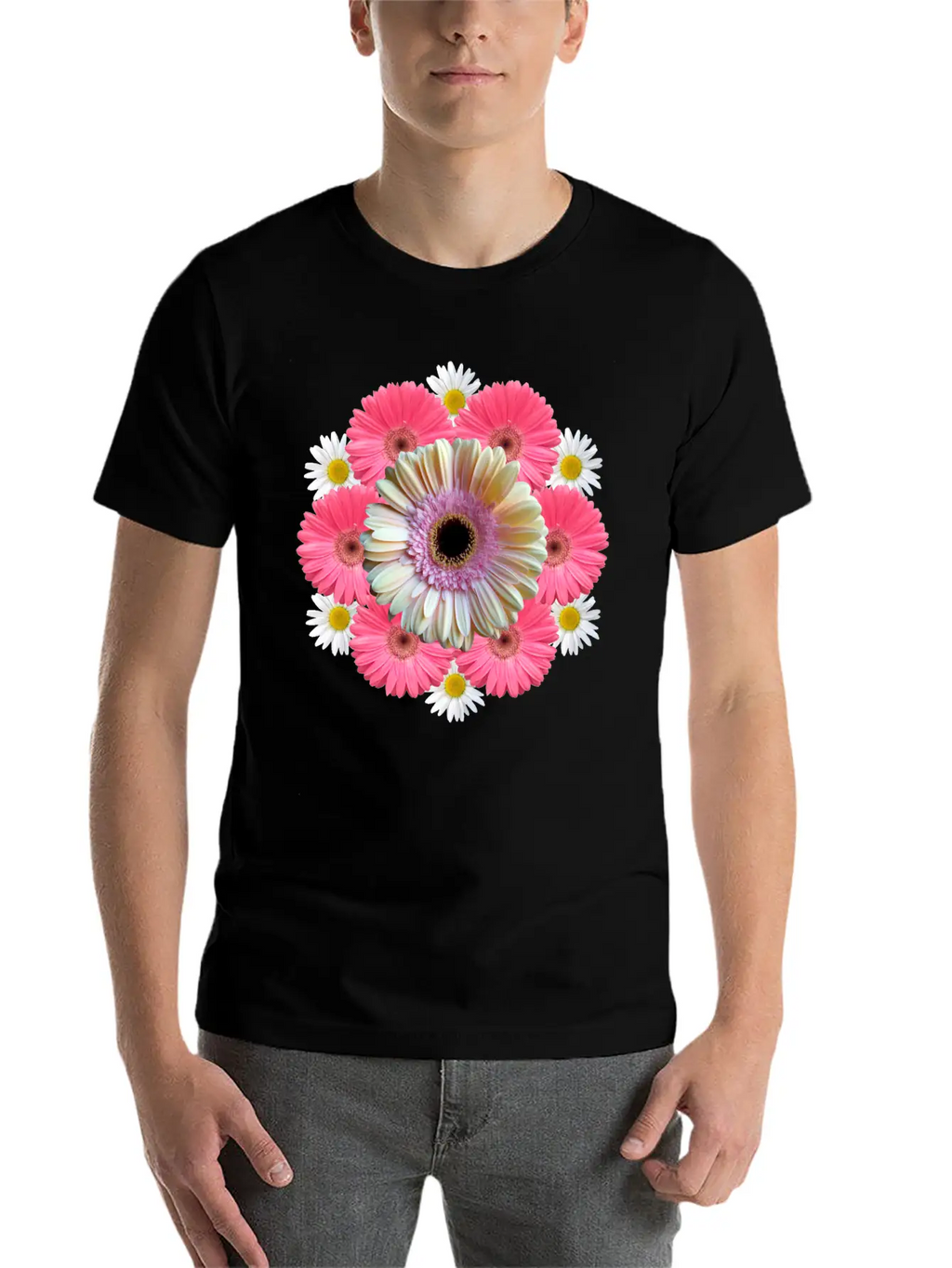 Gerbera Blossom Flower Daisies Flowery Blooms Classic Crew Neck Graphic Tee – Everyday Minimal Look