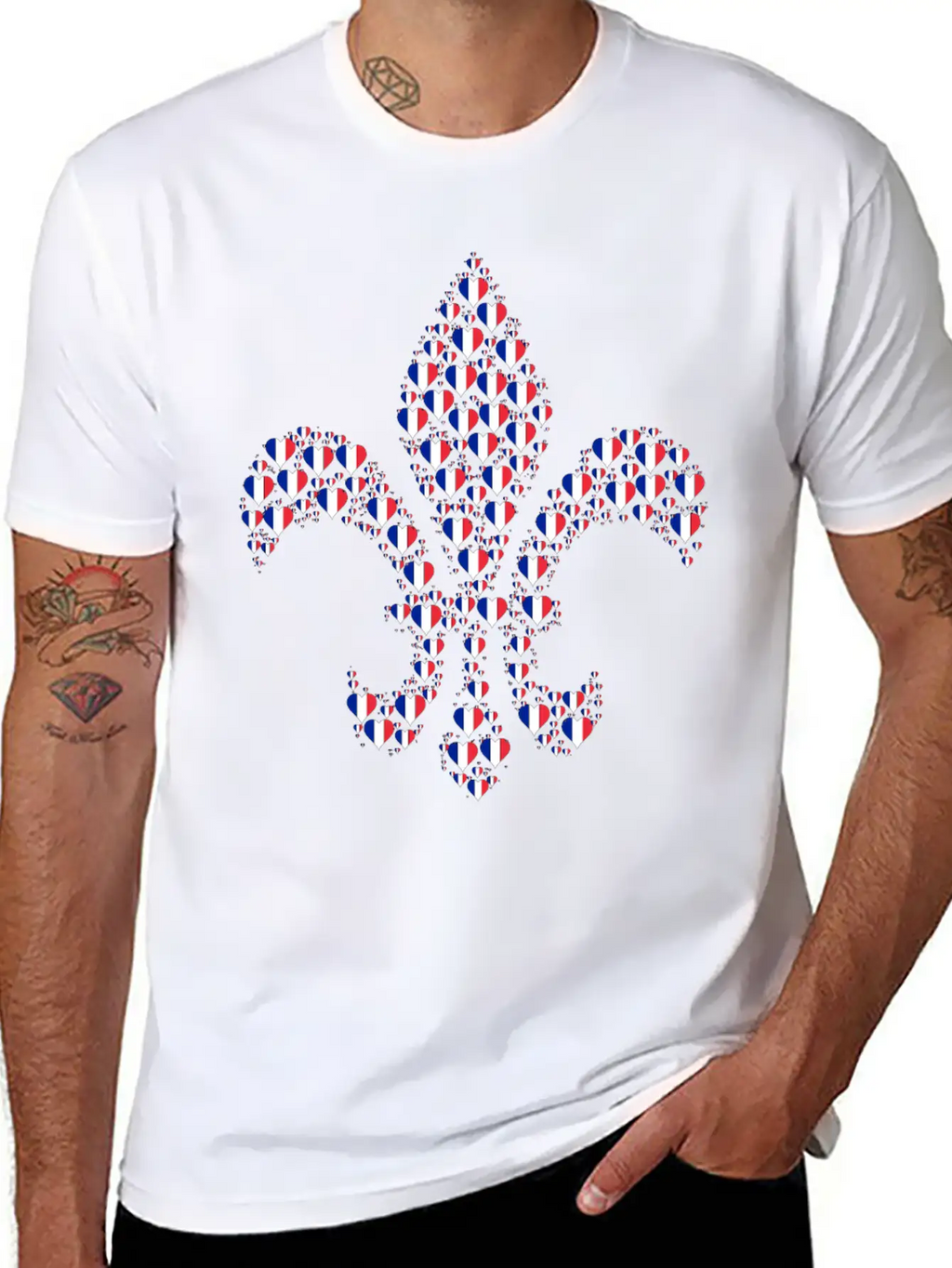 Heart France Fleur De Lis Timeless Short Sleeve Tee – Comfy And Minimalist Design
