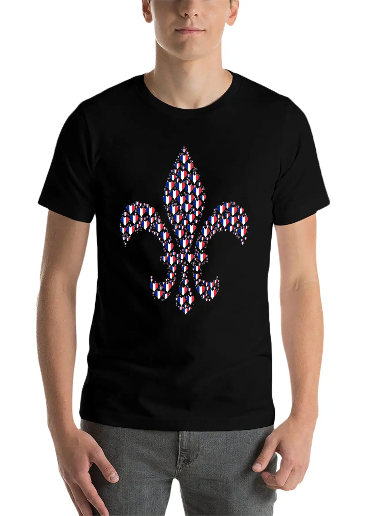 Heart France Fleur De Lis Timeless Short Sleeve Tee – Comfy And Minimalist Design
