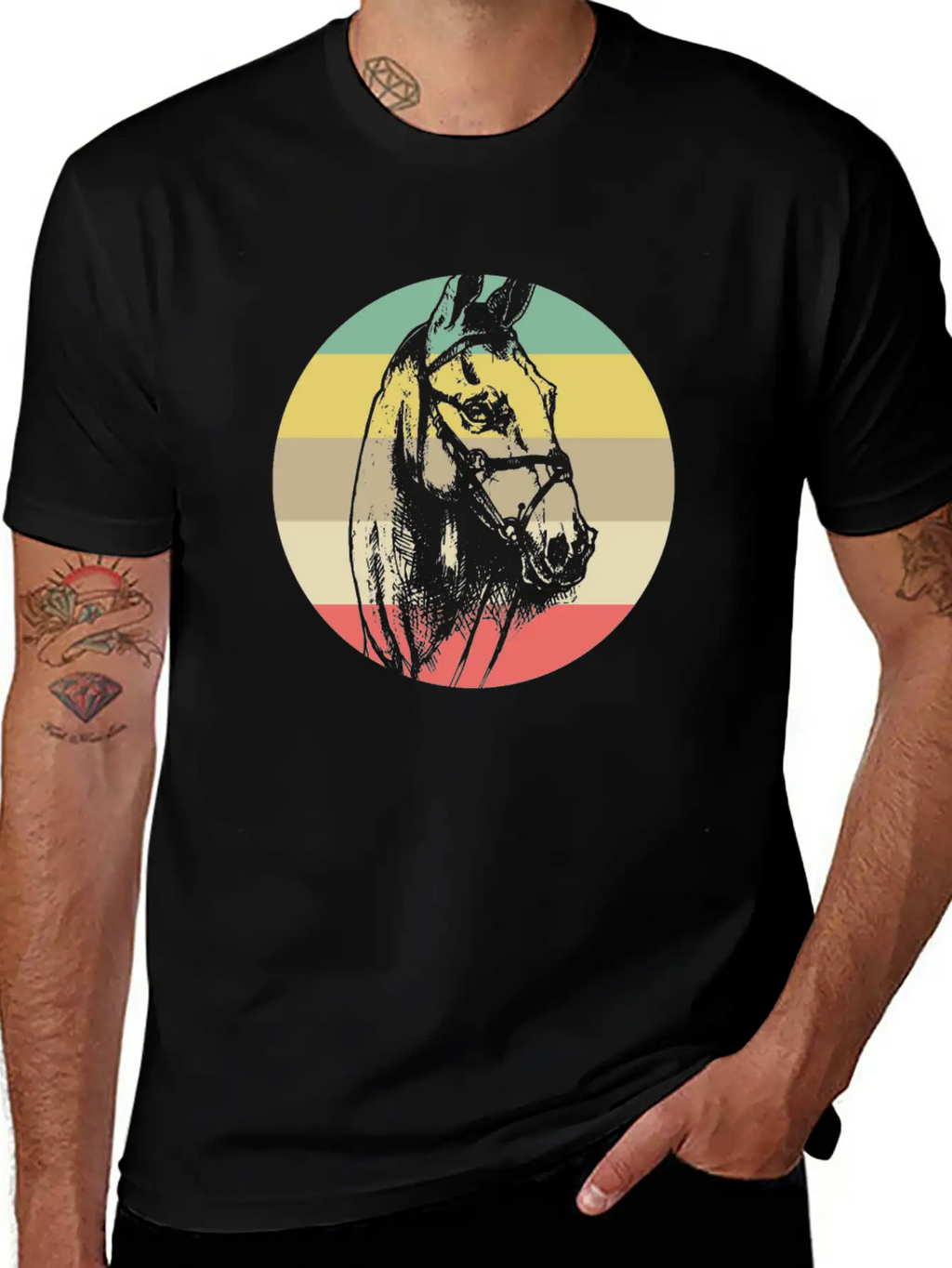 Horse Retro Modern Fit Casual T-Shirt – Clean And Versatile Design