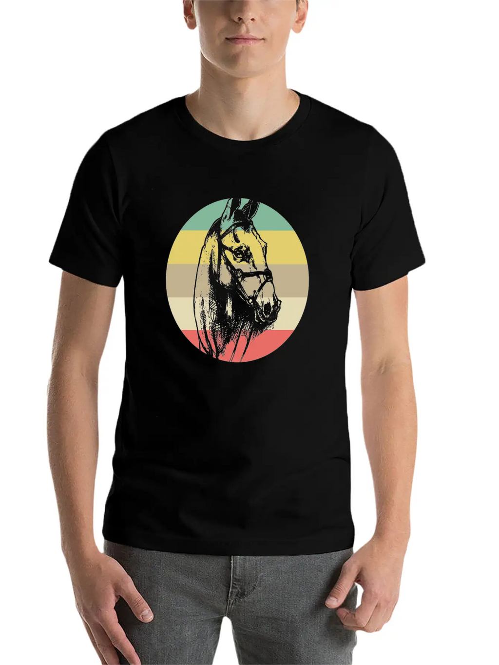 Horse Retro Modern Fit Casual T-Shirt – Clean And Versatile Design