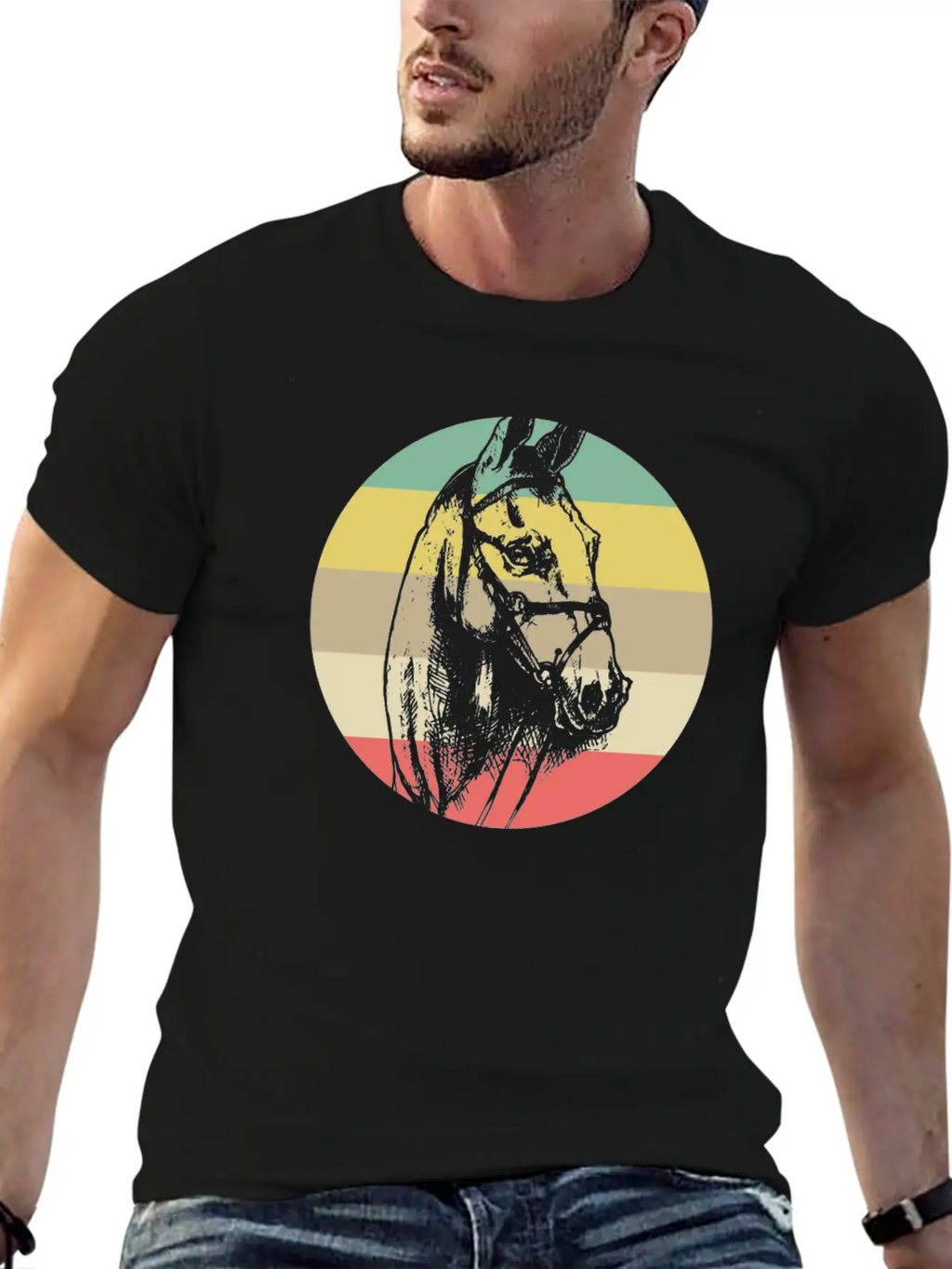 Horse Retro Modern Fit Casual T-Shirt – Clean And Versatile Design