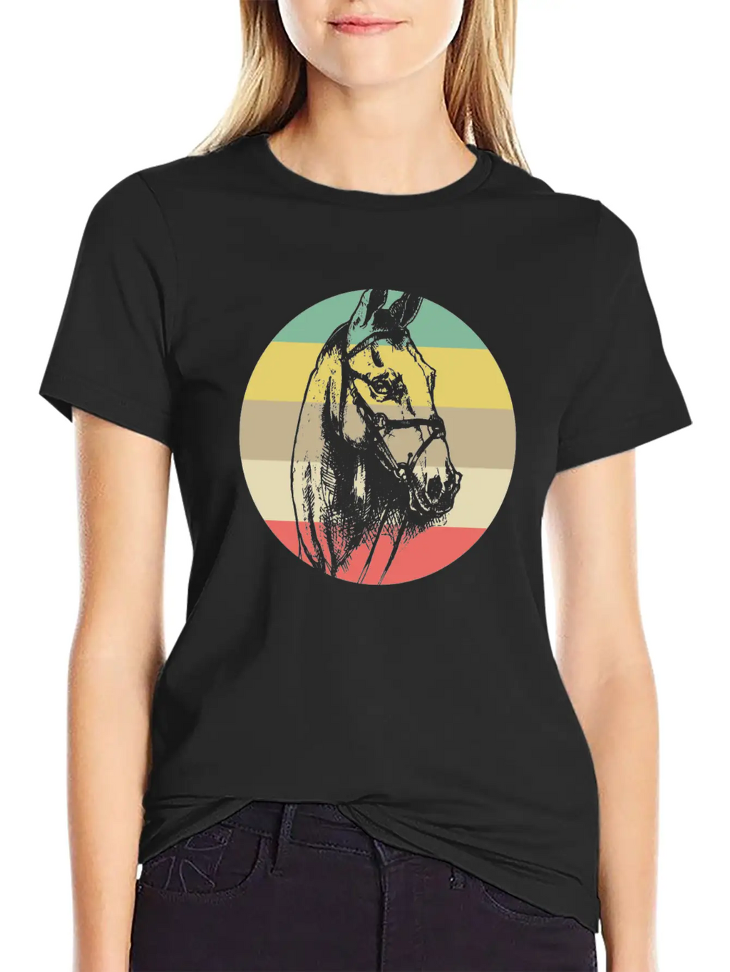 Horse Retro Modern Fit Casual T-Shirt – Clean And Versatile Design