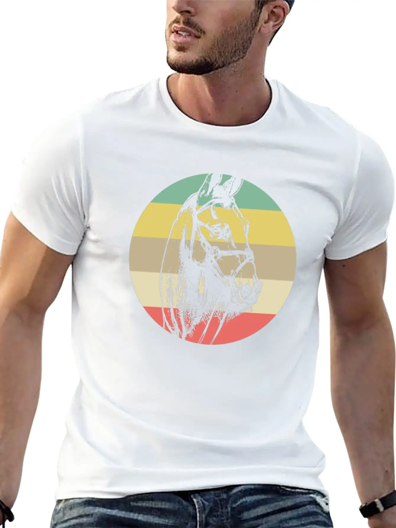 Horse Retro Modern Fit Casual T-Shirt – Clean And Versatile Design