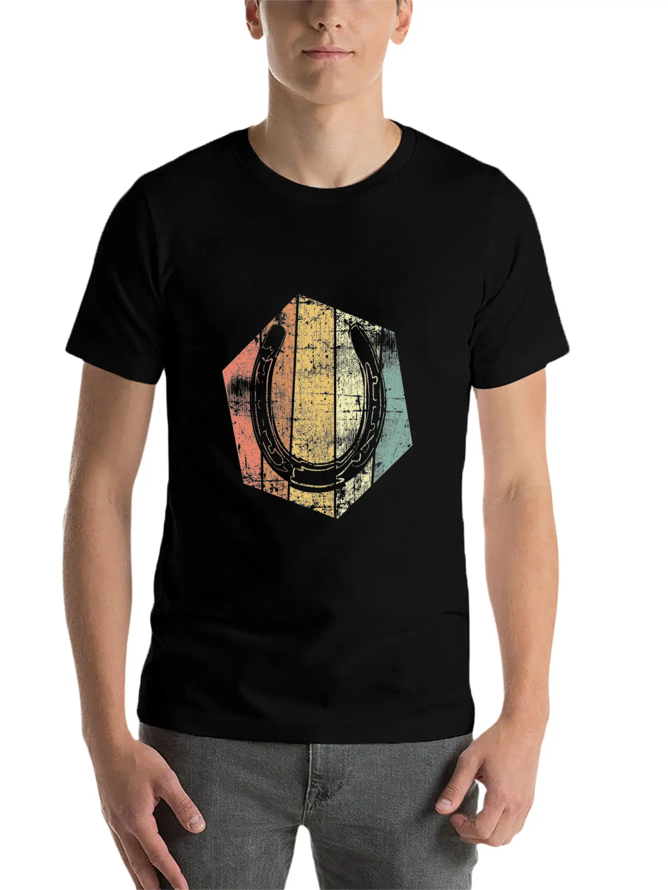 Horseshoe Horse Vintage Timeless Short Sleeve Tee – Comfy And Minimalist Design