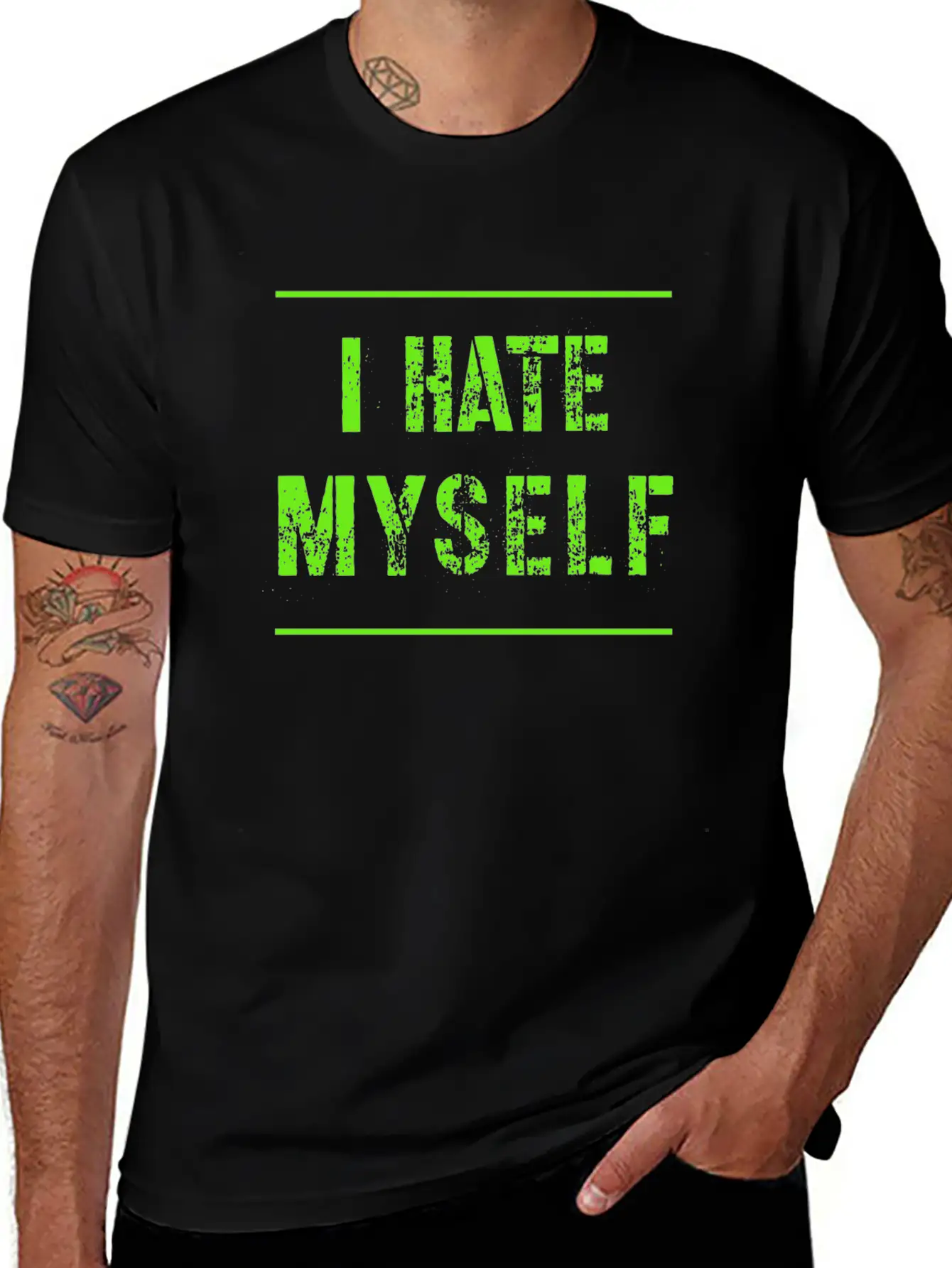 I Hate Myself Hate Cool Slogan Text Gifts Timeless Short Sleeve Tee – Comfy And Minimalist Design