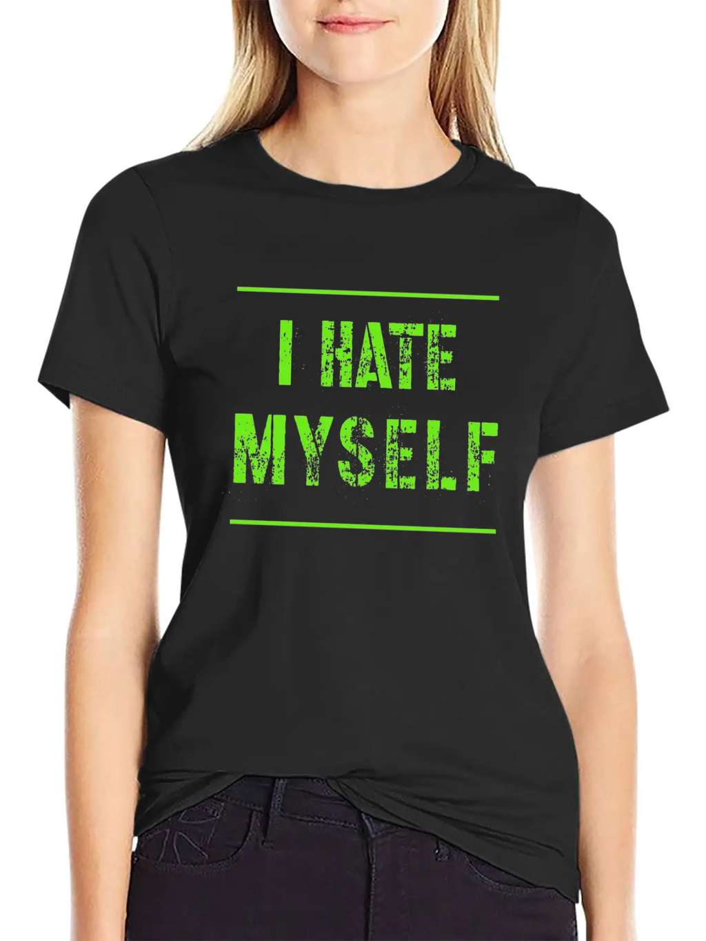 I Hate Myself Hate Cool Slogan Text Gifts Timeless Short Sleeve Tee – Comfy And Minimalist Design