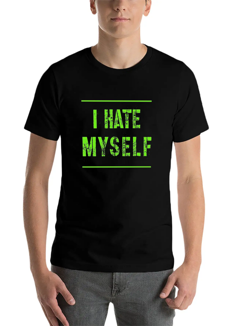 I Hate Myself Hate Cool Slogan Text Gifts Timeless Short Sleeve Tee – Comfy And Minimalist Design