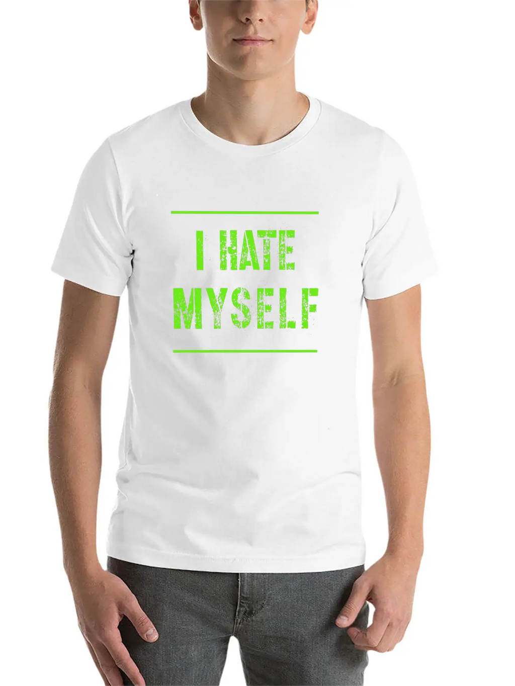 I Hate Myself Hate Cool Slogan Text Gifts Timeless Short Sleeve Tee – Comfy And Minimalist Design