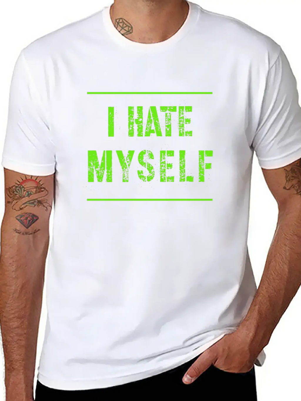 I Hate Myself Hate Cool Slogan Text Gifts Timeless Short Sleeve Tee – Comfy And Minimalist Design