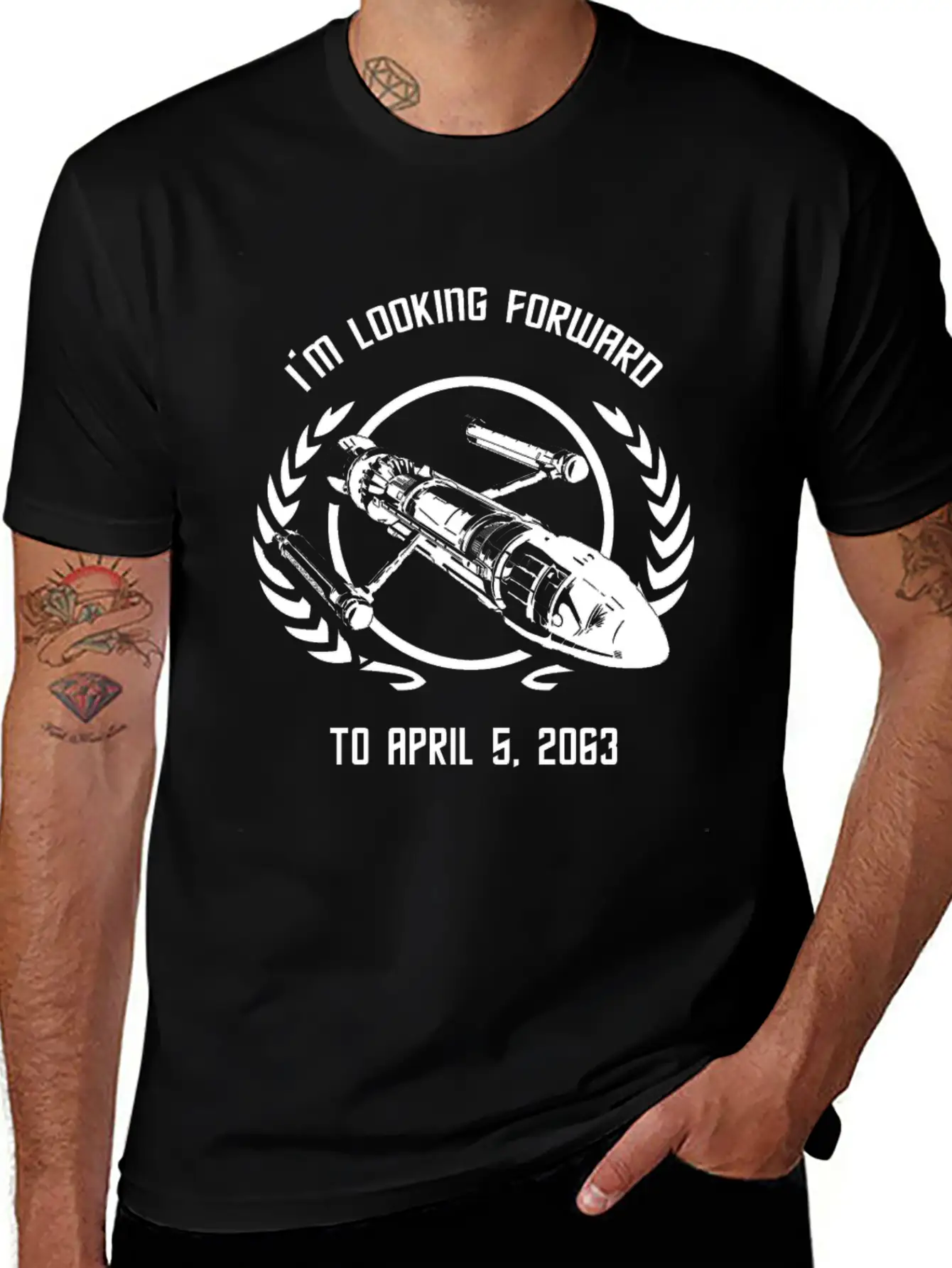 - I'm Looking Forward To April 5, 2063 Simple Everyday Graphic Tee – Lightweight Summer Wear