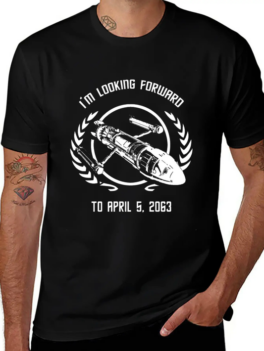 - I'm Looking Forward To April 5, 2063 Simple Everyday Graphic Tee – Lightweight Summer Wear