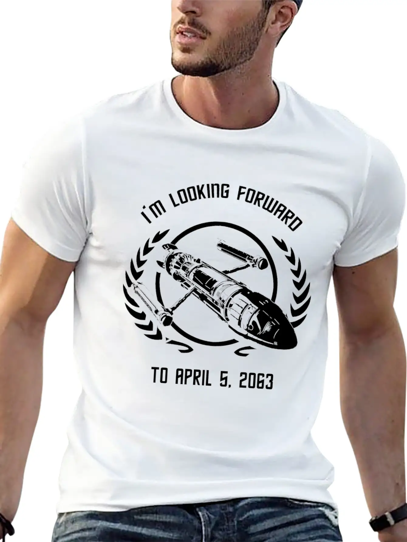 - I'm Looking Forward To April 5, 2063 Simple Everyday Graphic Tee – Lightweight Summer Wear