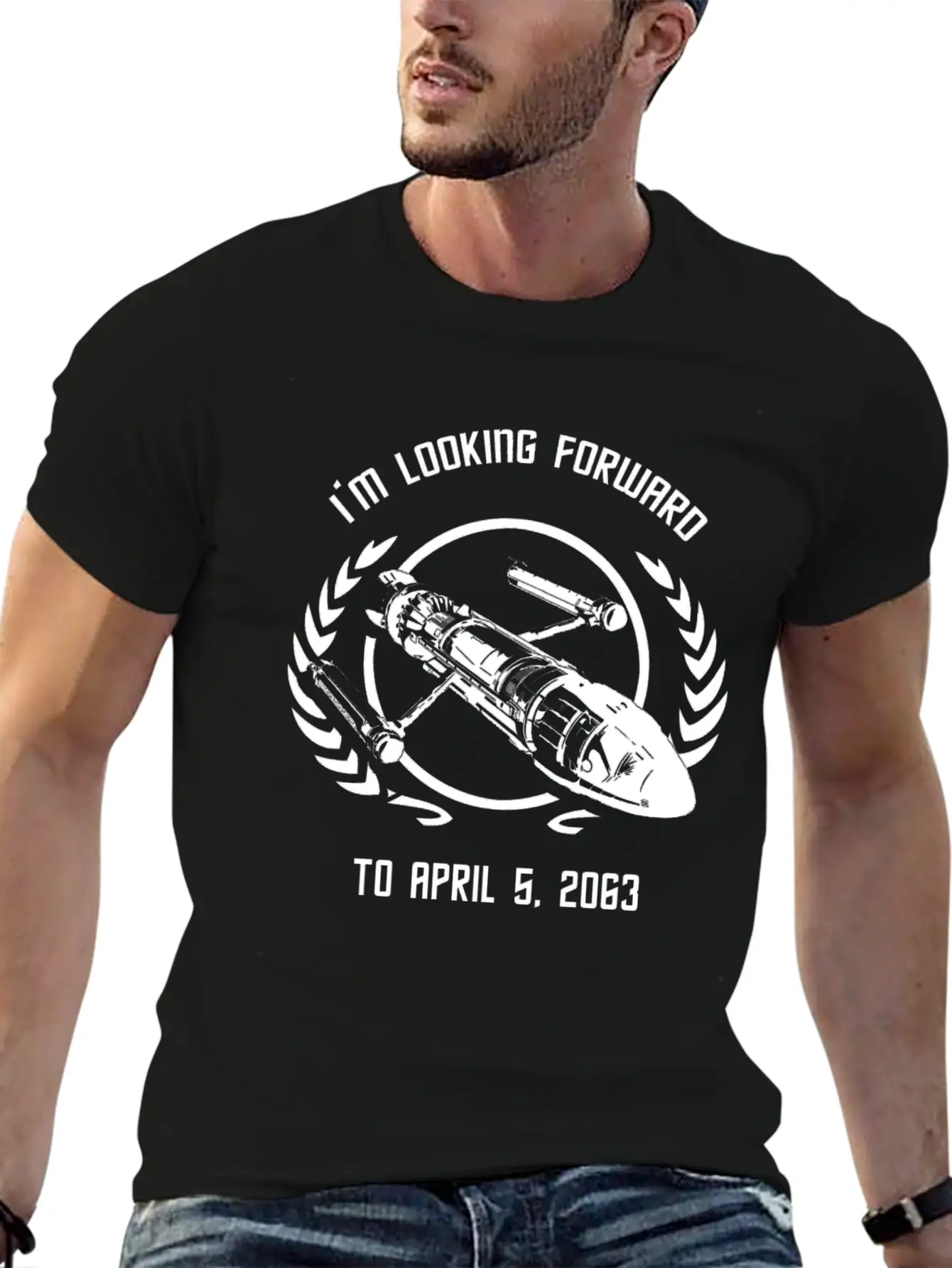 - I'm Looking Forward To April 5, 2063 Simple Everyday Graphic Tee – Lightweight Summer Wear