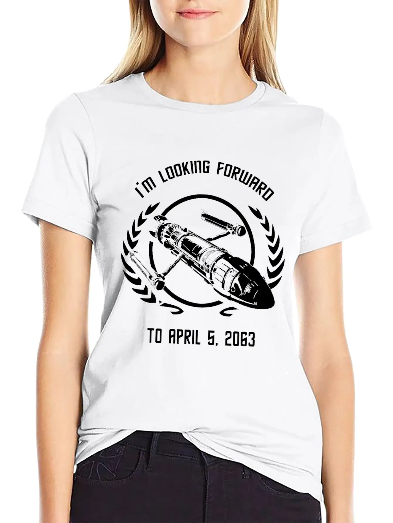 - I'm Looking Forward To April 5, 2063 Simple Everyday Graphic Tee – Lightweight Summer Wear