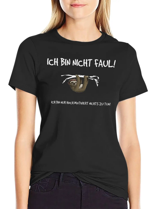 "I'm Not Lazy!" - Sloth Print Essential Cotton Tee For Daily Outfits – Unisex Style