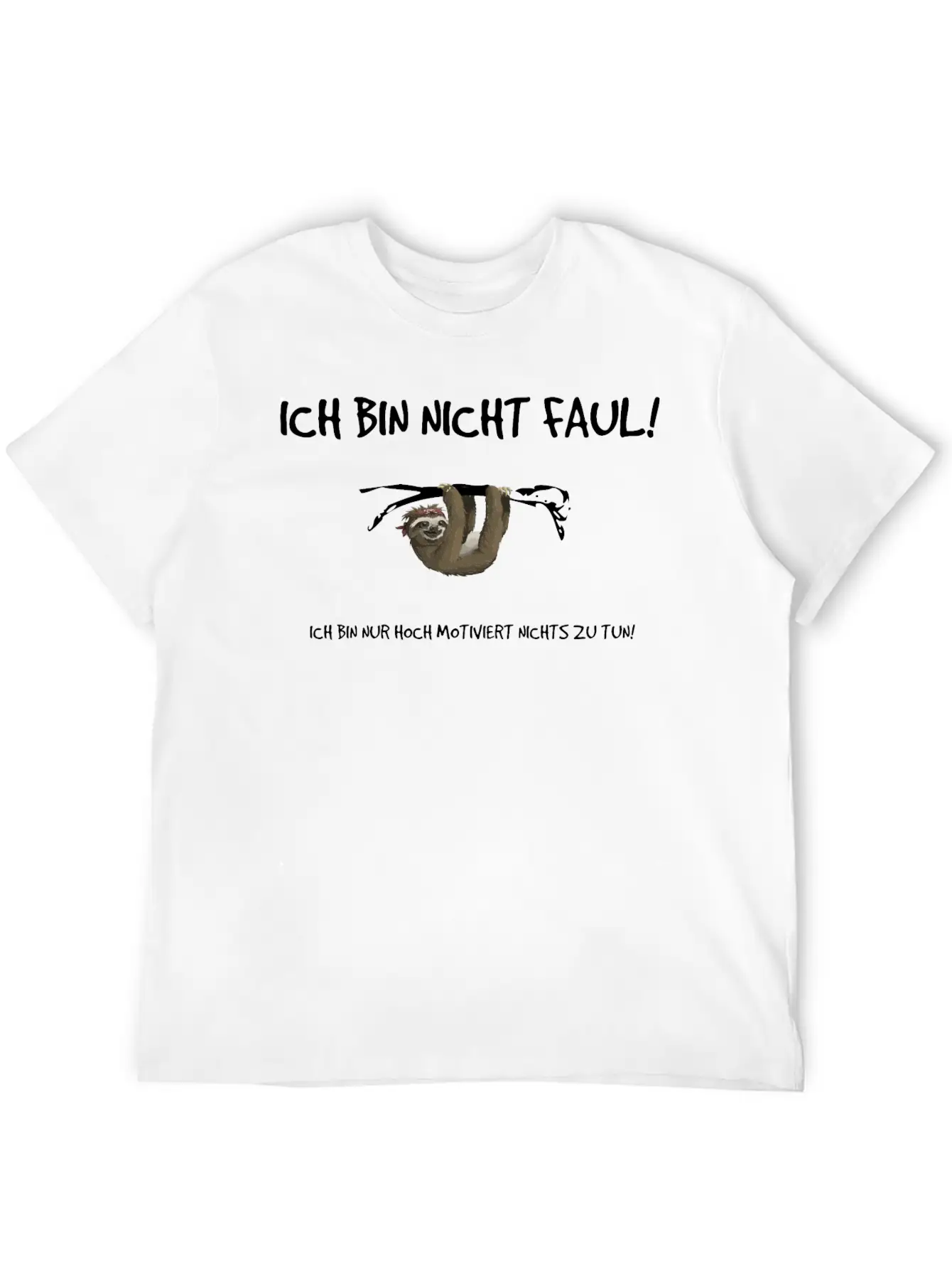 "I'm Not Lazy!" - Sloth Print Essential Cotton Tee For Daily Outfits – Unisex Style